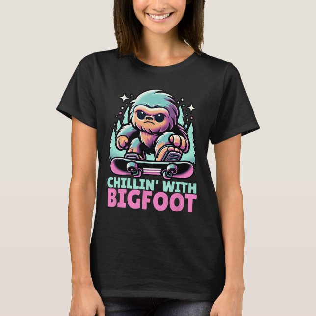 T-shirt Chillin' Avec Bigfoot Alpine Sports D'Hiver Snowbo (Devant)