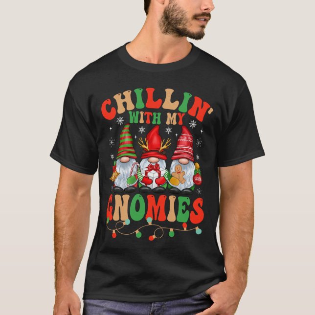 T-shirt Chillin Avec Ma Gnomie Noël Famille Matching (Devant)