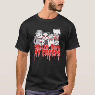 T-shirt Chillin Avec Mes Creeps Chat Horreur série Killer