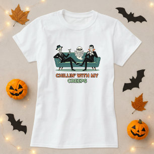 T-shirt Chillin Avec Mes Creeps Tee; Amis Mignons Hallowee