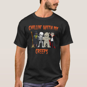 T-shirt Chillin avec mes crèmes Vampire Halloween Squelett
