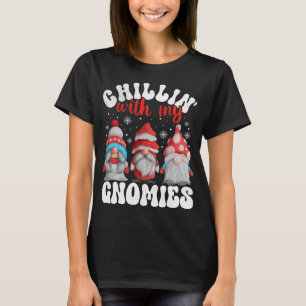 T-shirt Chillin Avec Mes Gnomes Correspondant Noël De Fami
