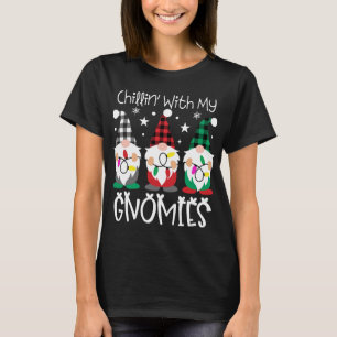 T-shirt Chillin Avec Mes Gnomes Lumière de Noël