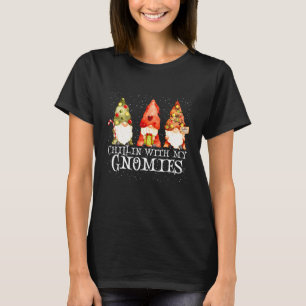 T-shirt Chillin' Avec Mes Gnomies Garden Gnome Christmas P