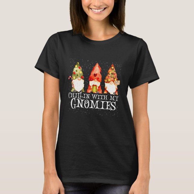 T-shirt Chillin' Avec Mes Gnomies Garden Gnome Christmas P (Devant)