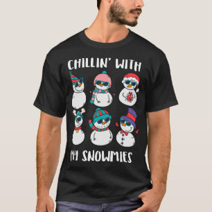 T-shirt Chillin Avec Mes Neiges Famille Pajamas Snowman Ch