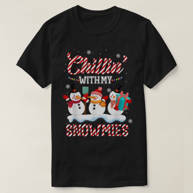 T-shirt Chillin avec mes neiges Père Noël Snowman Scarf Li (Design devant)