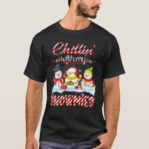 T-shirt Chillin avec mes neiges Père Noël Snowman Scarf Li