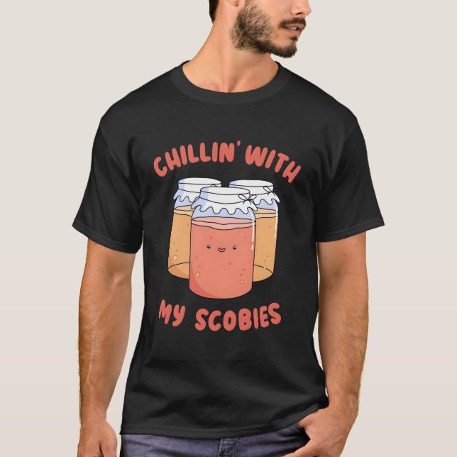 T-shirt Chillin' Avec Mes Scobies Funny Kombucha Lover Sco (Devant)