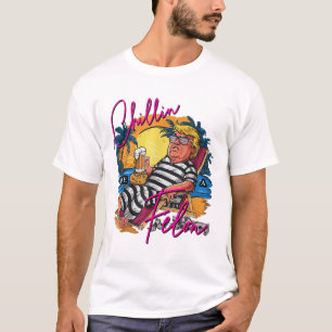 T-shirt Chillin Comme Une Bière D'Été Rose Felon