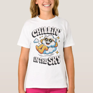 T-shirt Chillin' in the Sky Retro Cloud Design pour l'été