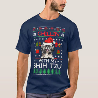 T-shirt Chillin With My Shih Tzu Santa Ugly Christmas Swea