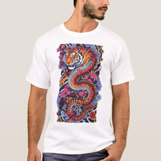T-shirt Chimère japonaise tigre dragon esthétique