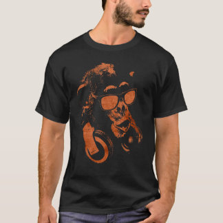 T-shirt Chimie De Singe Avec Lunettes De Soleil Et Casque