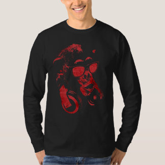 T-shirt Chimie De Singe Avec Lunettes De Soleil Et Casque