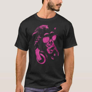 T-shirt Chimie De Singe Avec Lunettes De Soleil Et Casque 