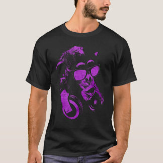 T-shirt Chimie De Singe Avec Lunettes De Soleil Et Casque 