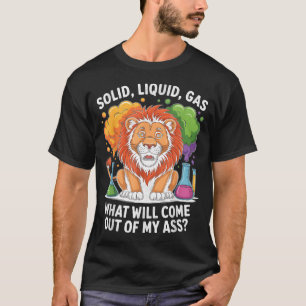 T-shirt Chimie drôle lion solide liquide gaz humour 