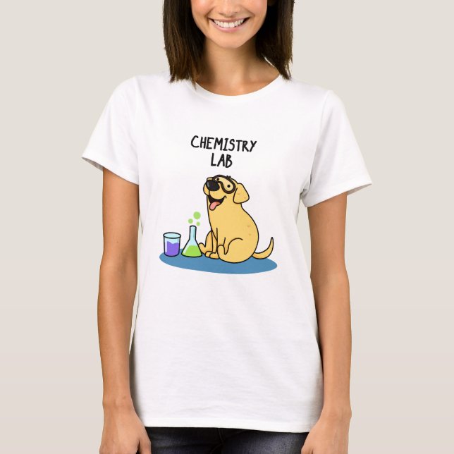 T-shirt Chimie Lab Funny Labrador Chien Pun (Devant)