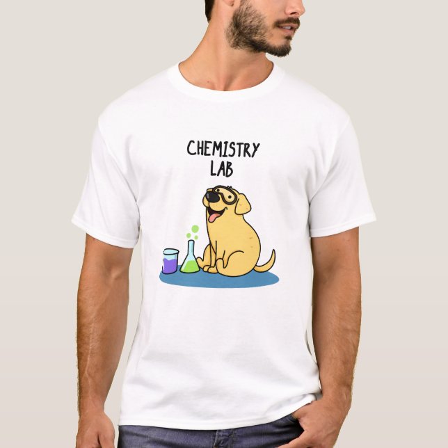 T-shirt Chimie Lab Funny Labrador Chien Pun (Devant)