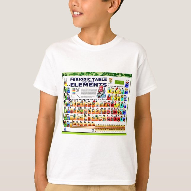 T-shirt Chimie, science, tableau périodique des éléments (Devant)