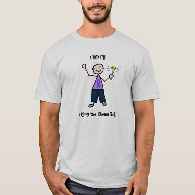 T-shirt Chimio Bell - homme violet de lymphome de ruban (Devant)
