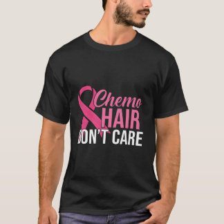 T-shirt Chimo Cheveux Ne Se Soucie Pas Ribbon Cancer du Se
