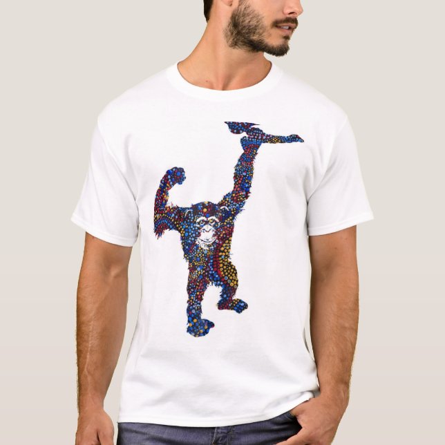 T-shirt Chimpanzé coloré (Devant)