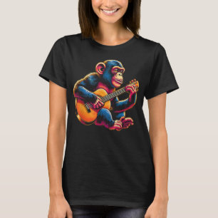 T-shirt Chimpanzé Jouer Guitare Chimps Singe Guitariste