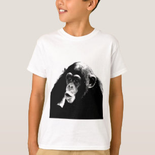 T-shirt Chimpanzé noir blanc