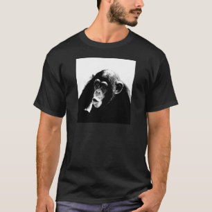 T-shirt Chimpanzé noir blanc