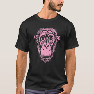 T-shirt Chimpanzé rose clair Ape Pas Singe Mignonne Chimp