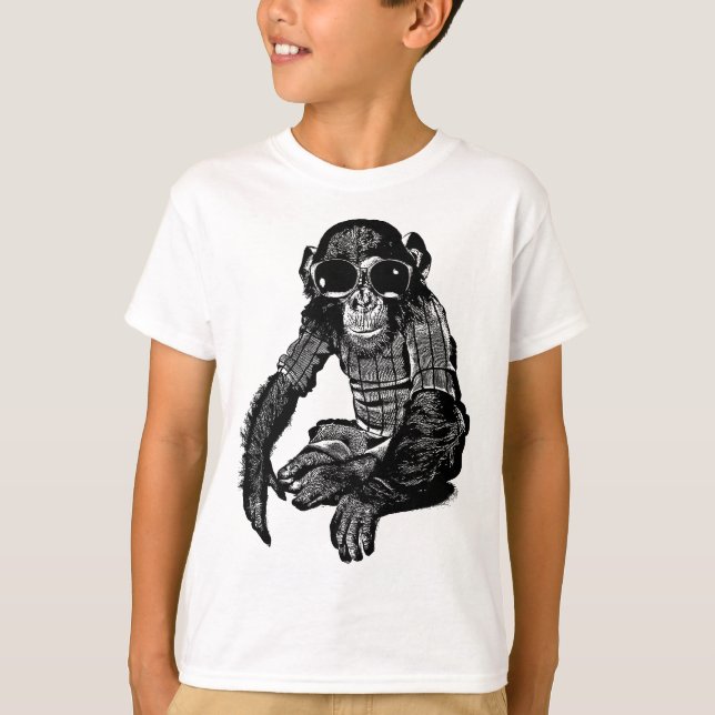T-shirt Chimpanzé Singe Portant des lunettes de soleil Art (Devant)