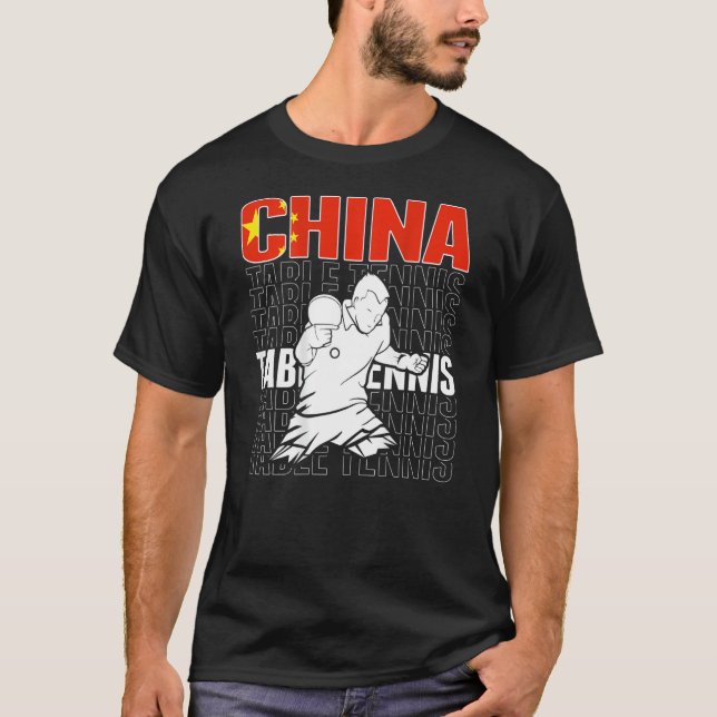 T-shirt China Table Tennis   Support Chinese Ping Pong Tea (Devant)