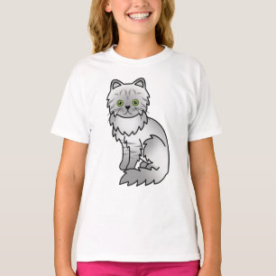 T-shirt Chinchilla Persan Tabby Argenté Chat de Dessin Ani
