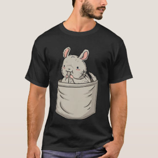 T-shirt Chinchilla poche poitrine longue queue Chinchilla
