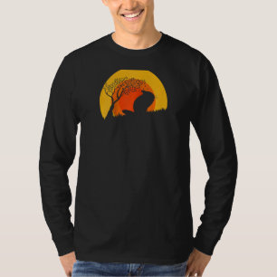 T-shirt Chinchillas Coucher De Soleil Rétro Vintage Pour C