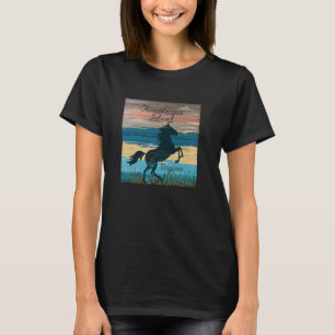 T-shirt Chincoteague Island VA Chevaux sauvages Côtes naut