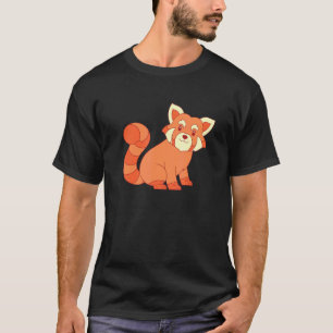T-shirt Chine Forêt Faune Animal mignon Panda Rouge