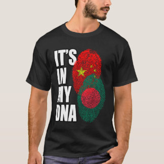 T-shirt Chinese And Bangladeshi Mix DNA Flag Heritage