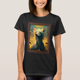 T-shirt Chinese Crested Painting Sunflower Flower Mom Wome