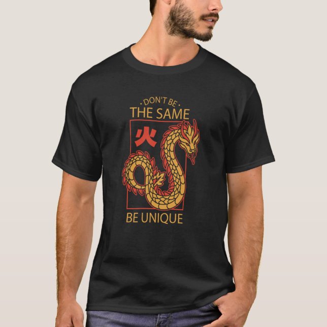 T-shirt Chinese Graphic Unique Men Women  Dragon (Devant)