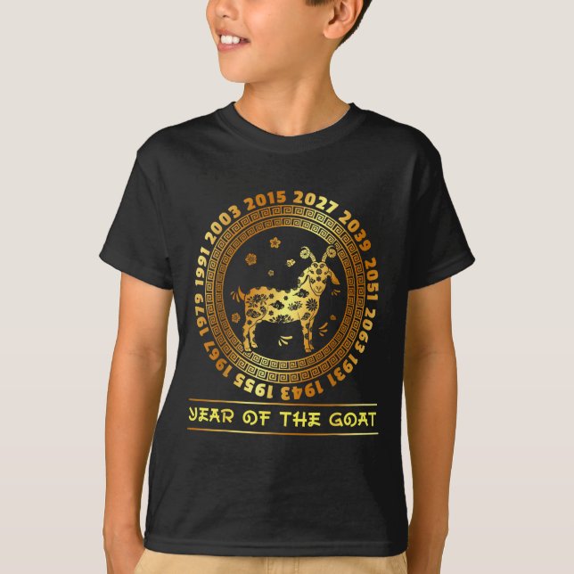 T-shirt Chinese New Year Of The Goat Chinese Zodiac Year 2 (Devant)