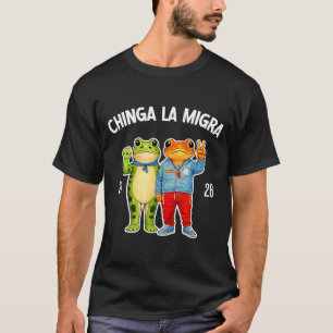 T-shirt Chinga la migra drôle de grenouille graphique de p