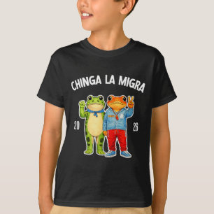 T-shirt Chinga la migra graphique de grenouille drôle de p