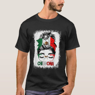 T-shirt Chingona Messy Bun avec Bandana et lunettes Mexica
