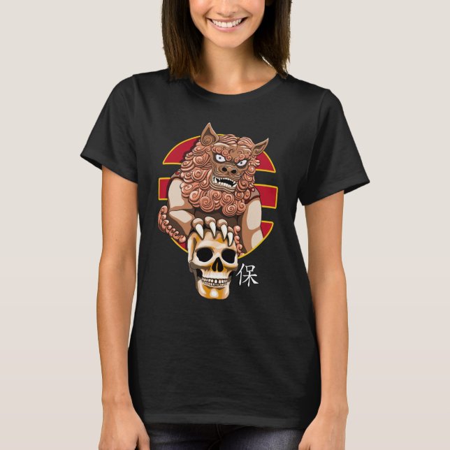 T-shirt Chinois Lion guardian - Foo Dog (Devant)