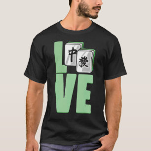 T-shirt Chinois Mahjong Love Tiles de jeu pour les joueurs