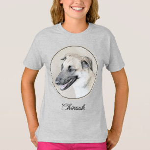 T-shirt Chinook (Helicopter Ears) Painting - Dog Art T-Shi