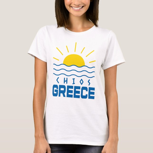 T-shirt Chios Grèce Sunshine And Sea Waves Femmes (Devant)
